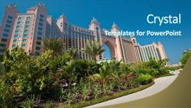  Presentation with dubai - Amazing slides having atlantis - dubai hotel backdrop and a ocean colored foreground