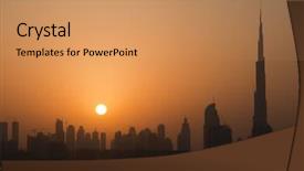  Presentation with dubai - Beautiful presentation design featuring close up of sausage and chips a traditional british dish note slight graininess best at smaller sizes backdrop and a tawny brown colored foreground