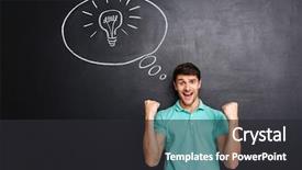  Presentation with successful - Slides having innovation celebration - cheerful successful young man having background and a dark gray colored foreground