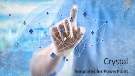  Presentation with innovation - Audience pleasing slides consisting of innovation celebration - medicine doctor working with modern backdrop and a light blue colored foreground