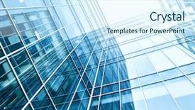  Presentation with high rise building - Beautiful slide deck featuring innovation center - panoramic and perspective wide angle backdrop and a cool aqua colored foreground