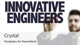  Presentation with data - Slides enhanced with heavy data - businessman pointing the text innovative background and a white colored foreground