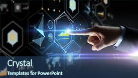  Presentation with black technology - Colorful presentation design enhanced with innovation economics - business people and technology concept backdrop and a ocean colored foreground