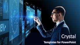  Presentation with augmented reality business - Beautiful theme featuring innovation economics - business people augmented reality backdrop and a  colored foreground