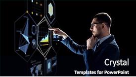  Presentation with black technology - Audience pleasing slide set consisting of innovation economics - business technology and people concept backdrop and a black colored foreground