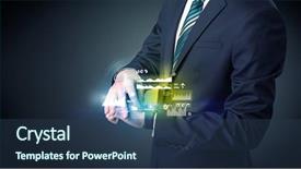  Presentation with economics - Beautiful slide set featuring innovation economics - businessman wearing smartwatch with graphics backdrop and a tawny brown colored foreground