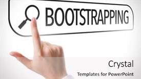  Presentation with search - Colorful PPT layouts enhanced with innovation fund - bootstrapping written in search bar backdrop and a  colored foreground