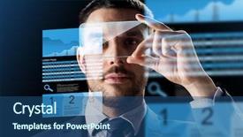  Presentation with augmented reality business - Slide deck having innovation fund - business augmented reality and modern background and a ocean colored foreground