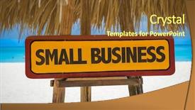  Presentation with beach - Slides having innovation fund - small business sign with beach background and a  colored foreground