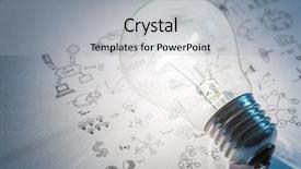  Presentation with light bulb - Presentation theme consisting of webdesign - light bulb with drawing graph background and a light gray colored foreground