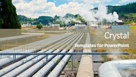  Presentation with geothermal - Audience pleasing presentation theme consisting of yellowhammer sitting on the snow frost rimed branch backdrop and a gray colored foreground