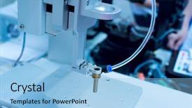  Presentation with high technology - Amazing slide set having innovation process - metal machining equipment with high backdrop and a light blue colored foreground