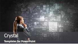  Presentation with ethical desicion making and ethical leadership - Amazing PPT theme having innovation technology - businesswoman making desicion backdrop and a gray colored foreground