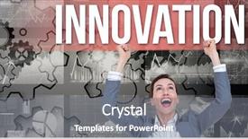  Presentation with digital innovation - Slides having innovation text against gears background and a gray colored foreground