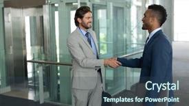  Presentation with ethnic - PPT theme consisting of innovative communication plan - side view of young multi-ethnic background and a ocean colored foreground