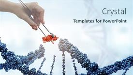  Presentation with dna - PPT theme enhanced with innovative-dna-technologies-in-science background and a sky blue colored foreground