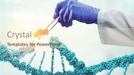  Presentation with dna - Theme consisting of innovative-dna-technologies-in-science background and a cream colored foreground