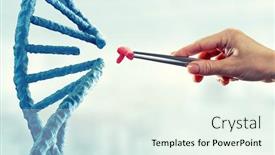  Presentation with dna - Theme featuring innovative-dna-technologies-in-science background and a sky blue colored foreground