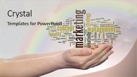  Presentation with business value - PPT theme with innovative marketing - concept or conceptual abstract word background and a  colored foreground