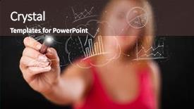  Presentation with sketching - Presentation theme with innovative marketing - young lady sketching financial chart background and a tawny brown colored foreground