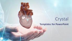  Presentation with symbol - Cool new presentation design with innovative-medicine-concept-heart-symbol backdrop and a sky blue colored foreground