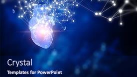  Presentation with symbol - Beautiful slide deck featuring innovative-medicine-concept-heart-symbol backdrop and a navy blue colored foreground