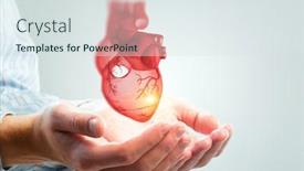  Presentation with medicine - PPT theme with innovative-medicine-concept-heart-symbol background and a sky blue colored foreground