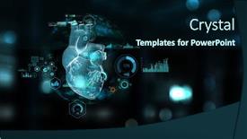  Presentation with medicine - Cool new slide deck with innovative-medicine-concept-heart-symbol backdrop and a navy blue colored foreground