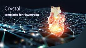  Presentation with symbol - Colorful PPT theme enhanced with innovative-medicine-concept-heart-symbol backdrop and a wine colored foreground