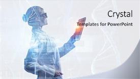  Presentation with general science - Theme with innovative technologies for science background and a  colored foreground