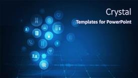  Presentation with media image - Cool new slide deck with innovative-technologies-image-mixed-media backdrop and a navy blue colored foreground