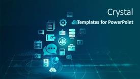  Presentation with media image - Cool new slides with innovative-technologies-image-mixed-media backdrop and a ocean colored foreground