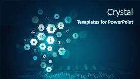  Presentation with media image - Presentation design consisting of innovative-technologies-image-mixed-media background and a navy blue colored foreground