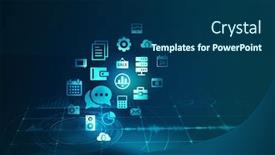  Presentation with media image - Beautiful presentation featuring innovative-technologies-image-mixed-media backdrop and a ocean colored foreground