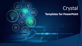  Presentation with media image - Presentation design consisting of innovative-technologies-image-mixed-media background and a navy blue colored foreground