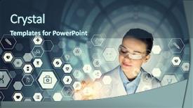  Presentation with medicine - Presentation design featuring innovative technologies in medicine mixed background and a ocean colored foreground