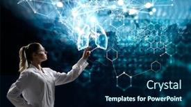  Presentation with science - Beautiful presentation design featuring innovative-technologies-in-science backdrop and a navy blue colored foreground