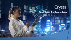  Presentation with science - Audience pleasing presentation consisting of innovative-technologies-in-science backdrop and a navy blue colored foreground