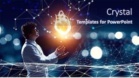  Presentation with science - PPT layouts consisting of innovative-technologies-in-science background and a navy blue colored foreground