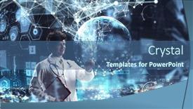  Presentation with science - Audience pleasing slide deck consisting of innovative-technologies-in-science backdrop and a ocean colored foreground