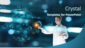  Presentation with science - Presentation theme featuring innovative-technologies-in-science background and a ocean colored foreground