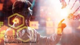  Presentation with science - Slide set consisting of innovative-technologies-in-science background and a coral colored foreground