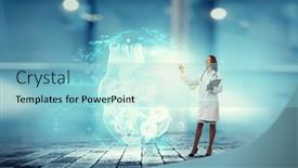  Presentation with science - Slide deck having innovative-technologies-in-science background and a light blue colored foreground