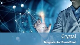  Presentation with medicine and science - Cool new slide deck with innovative technologies in science backdrop and a teal colored foreground