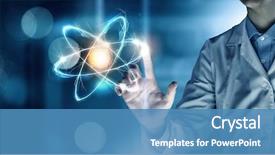  Presentation with medicine and science - Audience pleasing presentation theme consisting of innovative technologies in science backdrop and a teal colored foreground