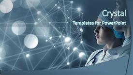  Presentation with science - Colorful PPT theme enhanced with innovative technologies in science backdrop and a ocean colored foreground