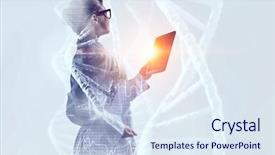  Presentation with medicine - PPT theme enhanced with innovative technologies in science background and a sky blue colored foreground