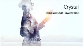  Presentation with media - Beautiful PPT layouts featuring innovative technologies in science backdrop and a cool aqua colored foreground