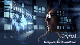  Presentation with medicine - Slide set consisting of innovative technologies in science background and a navy blue colored foreground