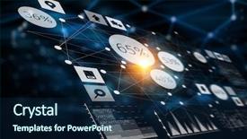  Presentation with technology - Amazing PPT theme having innovative technology background mixed media backdrop and a navy blue colored foreground